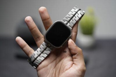 Titanium/Silver Link Chain Strap For Apple Watch 49 MM (Series Ultra/Ultra 2/Ultra 3)