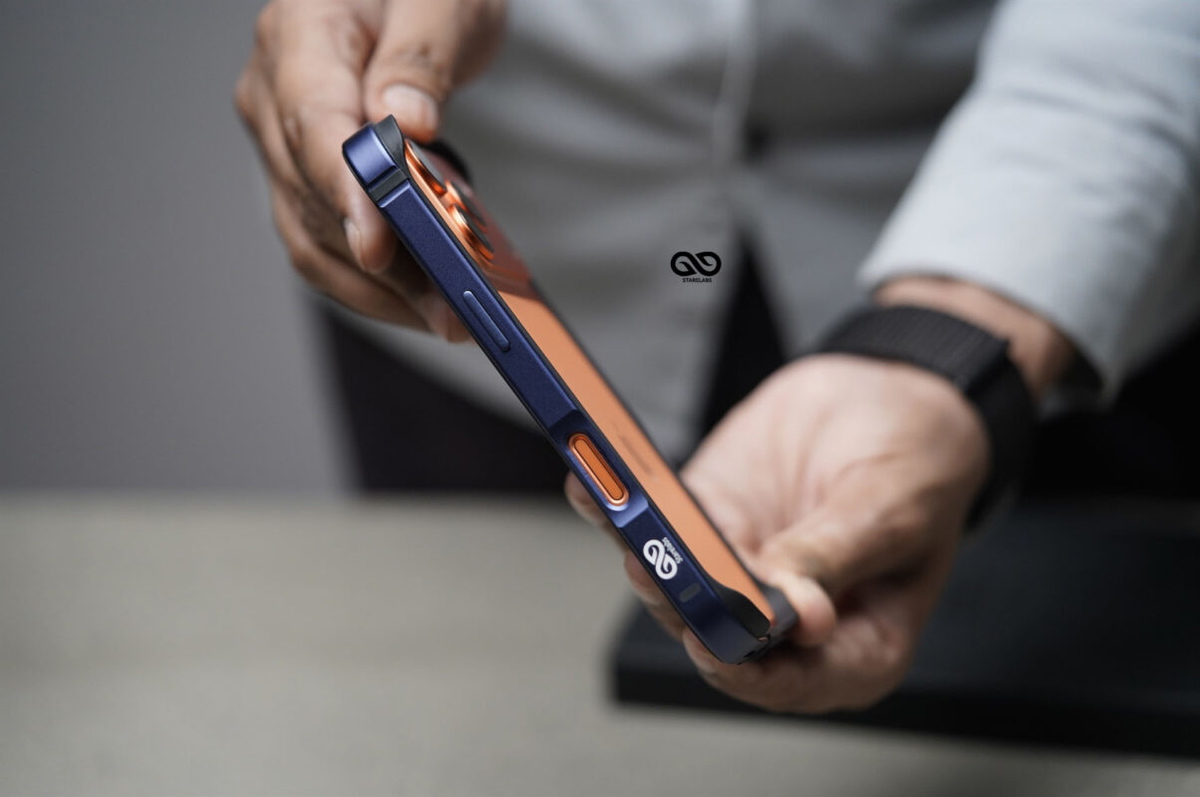 Deep Blue Fiber Bumper for iPhone 17 Pro Max (Bumper, not a Case)