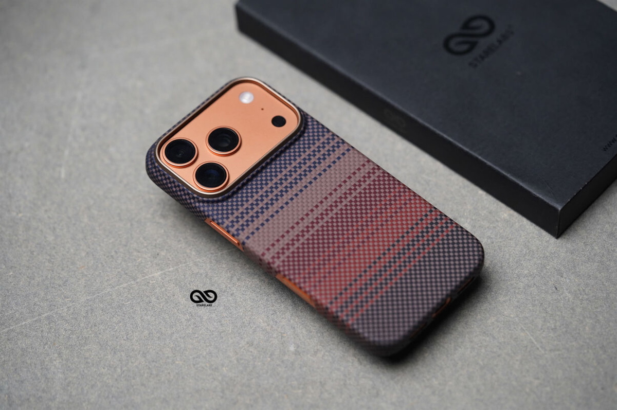 Magsafe Tangerine Orange Real Aramid Carbon Fiber Case For iPhone 17 Pro