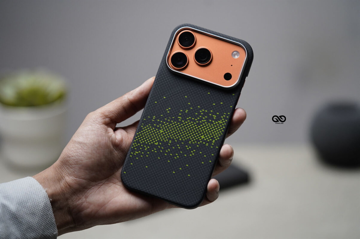 Magsafe Digital Neon Real Aramid Carbon Fiber Case For iPhone 17 Pro Max