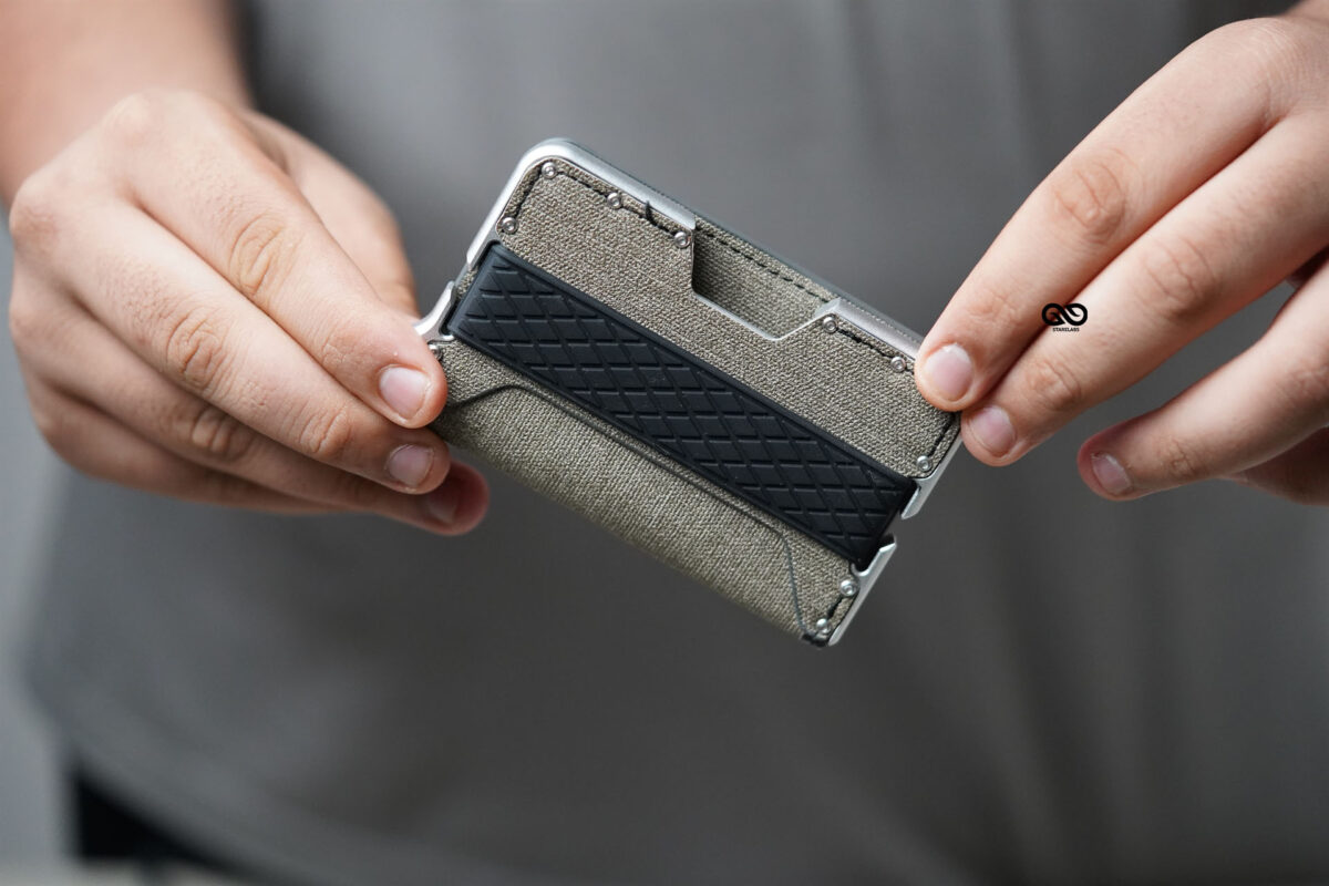Stone Beige Textured Minimalist Card and Cash Holder
