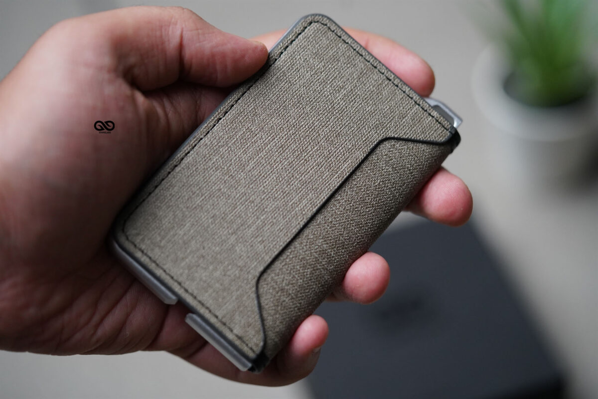 Stone Beige Textured Minimalist Card and Cash Holder