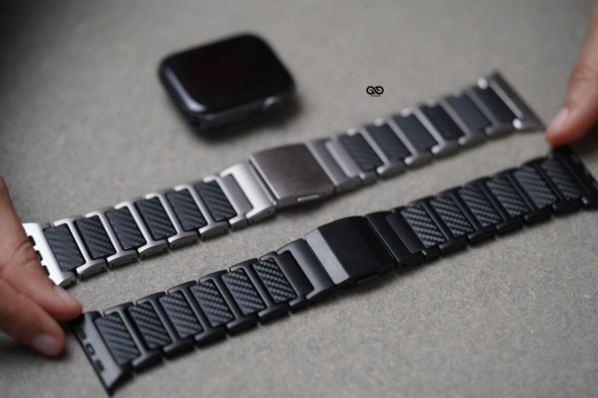 Real Carbon Titanium Link Strap With Magnetic Closure For Apple Watch 44MM 45MM 46MM Series 4 5 6 7 8 9 10 11 12 (SE 2 3 Gen)