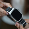 Real Carbon Titanium Link Strap With Magnetic Closure For Apple Watch 49 (Series Ultra/Ultra 2/Ultra 3/Ultra 4)