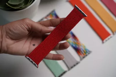 Red Braided Solo Loop For Apple Watch 49 (Series Ultra/Ultra 2/Ultra 3)