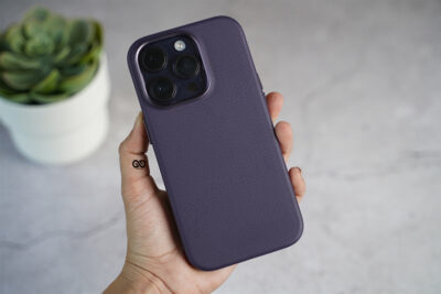 Grainy Textured Vegan Leather Case for iPhone 14 Pro Max