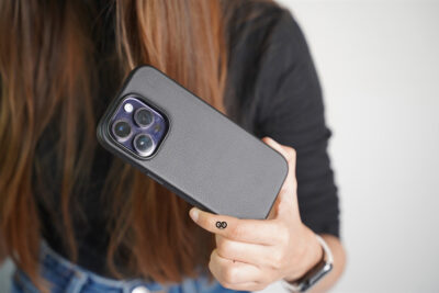 Grainy Textured Vegan Leather Case for iPhone 14 Pro Max