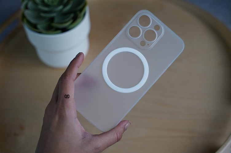 Frosted White Magsafe Ultra Thin Case for iPhone 14 Pro Max