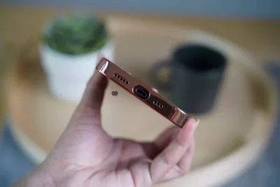 Rose Gold Glass Finish Soft case for iPhone 14 Pro