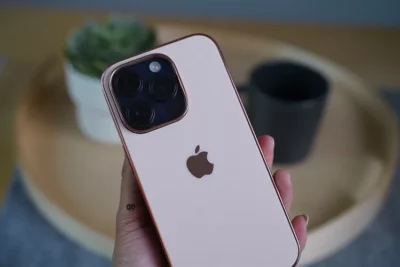 Rose Gold Glass Finish Soft case for iPhone 14 Pro