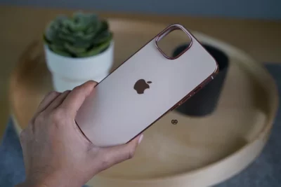 Rose Gold Glass Finish Soft case for iPhone 14 Pro