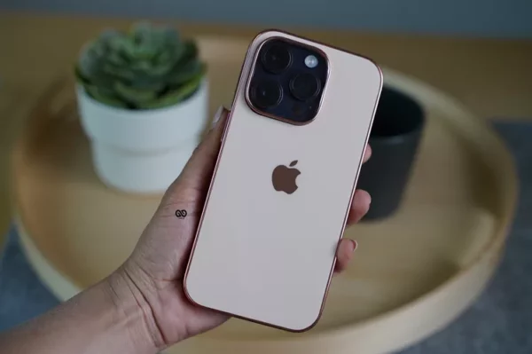 Rose Gold Glass Finish Soft case for iPhone 14 Pro