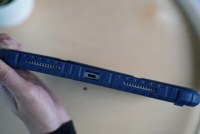 iPad Pro 13 inch (M5/M4 Chip 2024) Blue Bumper leather Case with transparent back and camera shutter